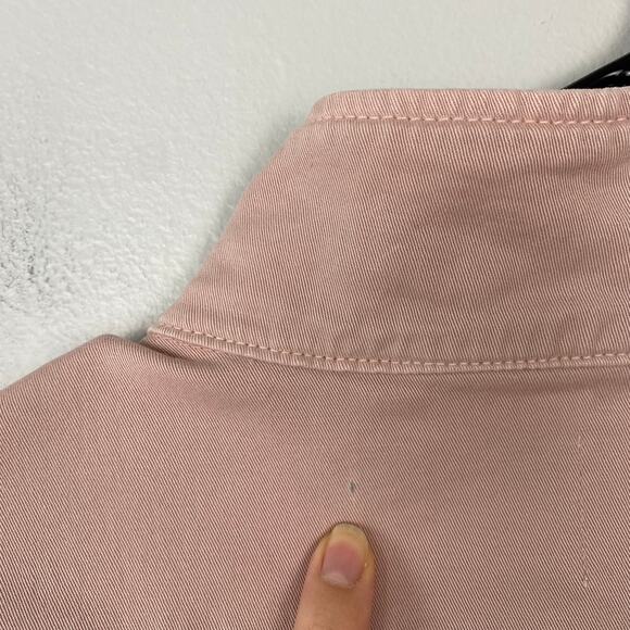 Kensie Jeans Canvas Jacket Button‎ Down Pink Utility Chore Coat Size Medium - Picture 10 of 12